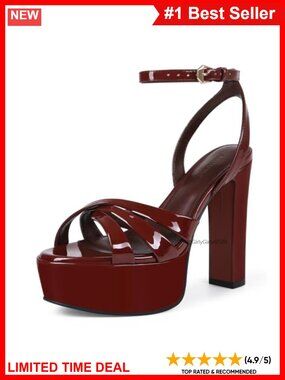 Platform High Heels Chunky Block Heel Open Toe Sandals